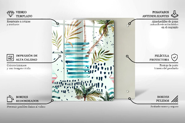 Chopping board glass Holiday illustrations