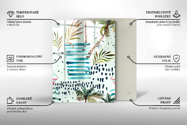 Chopping board glass Holiday illustrations