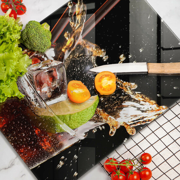 Chopping board glass Ice drink