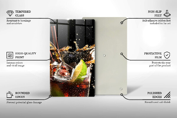 Chopping board glass Ice drink