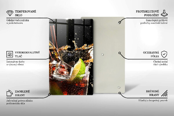 Chopping board glass Ice drink