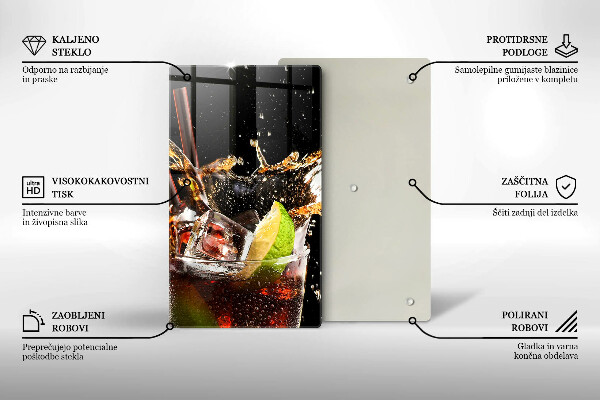 Chopping board glass Ice drink