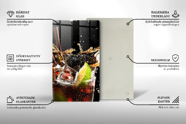 Chopping board glass Ice drink