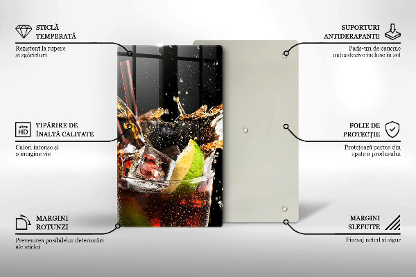 Chopping board glass Ice drink