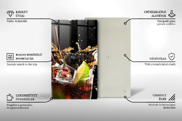 Chopping board glass Ice drink