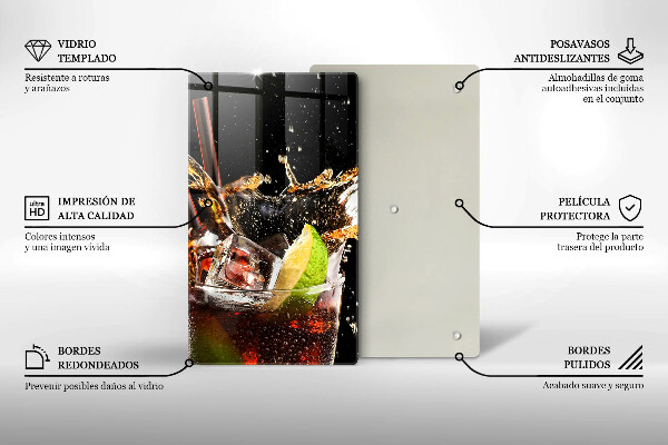 Chopping board glass Ice drink