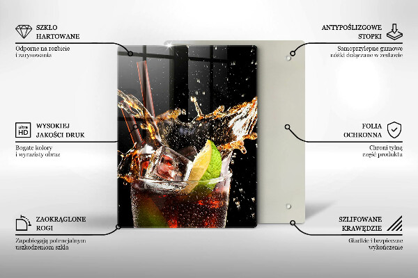 Chopping board glass Ice drink