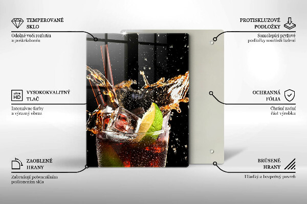 Chopping board glass Ice drink