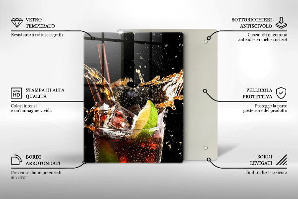 Chopping board glass Ice drink