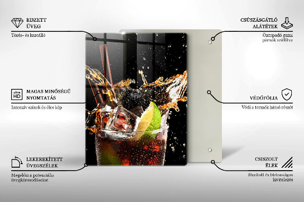 Chopping board glass Ice drink