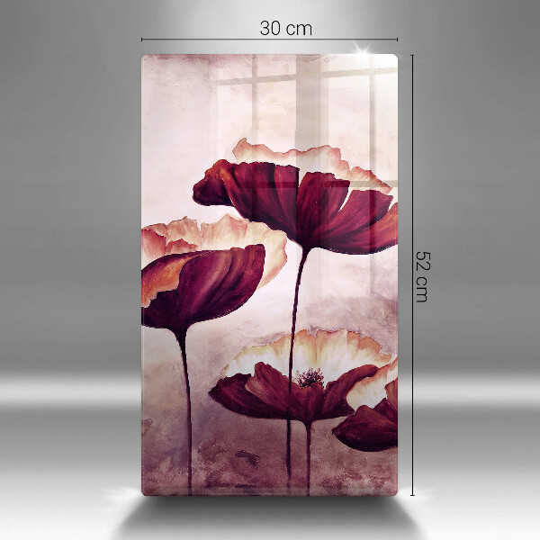 Chopping board glass Painting flowers