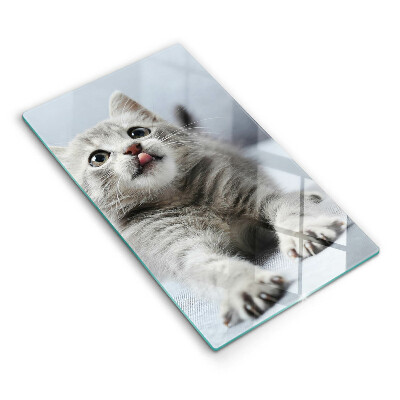 Chopping board glass Little cute kitty