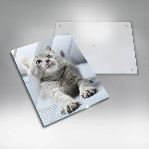 Chopping board glass Little cute kitty