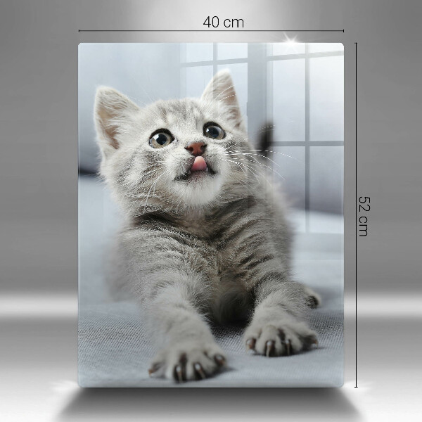 Chopping board glass Little cute kitty