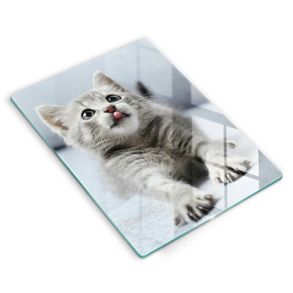 Chopping board glass Little cute kitty