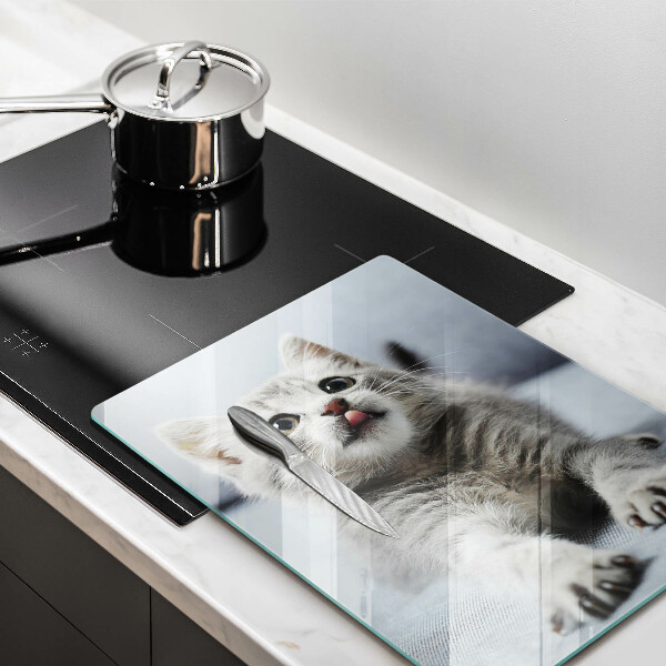 Chopping board glass Little cute kitty