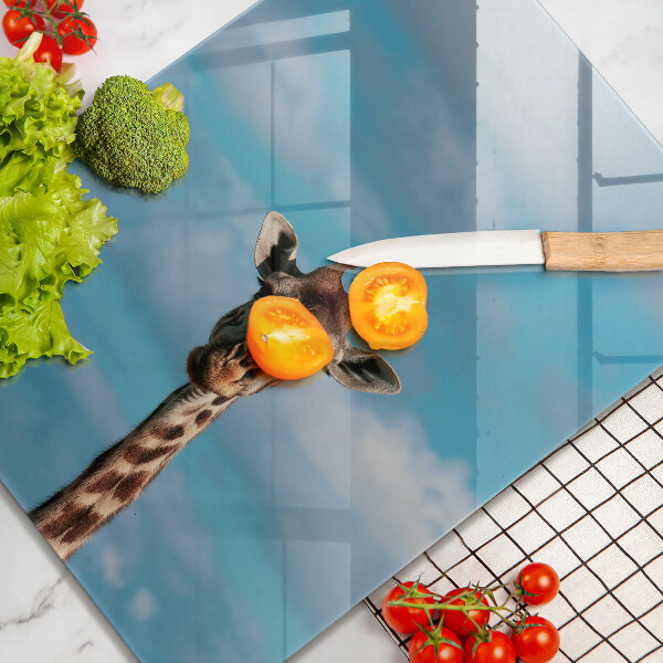 Chopping board glass Giraffe and heaven