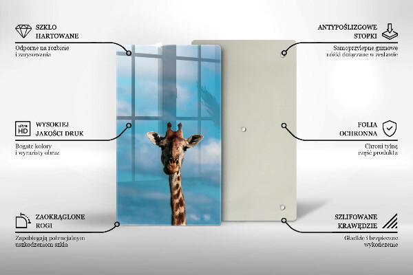 Chopping board glass Giraffe and heaven