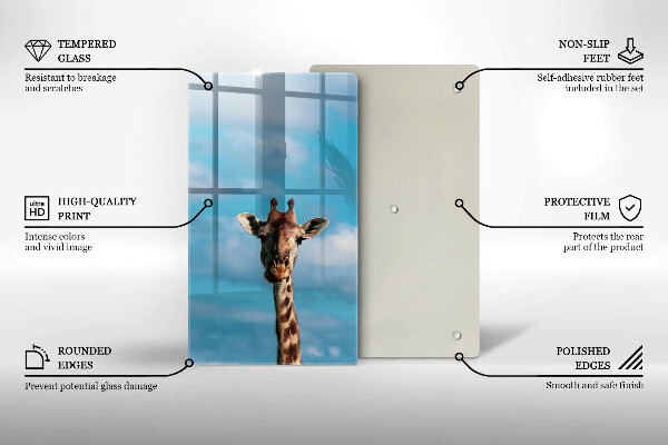 Chopping board glass Giraffe and heaven