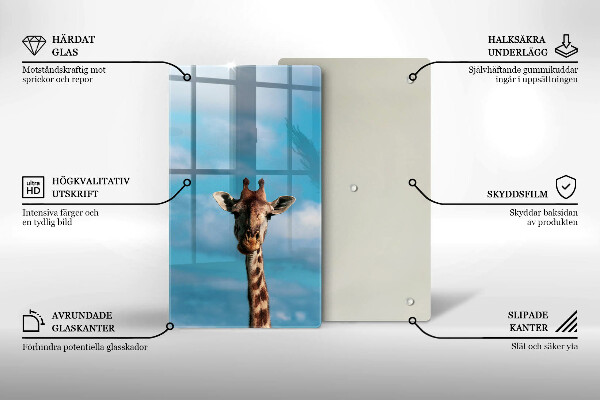 Chopping board glass Giraffe and heaven