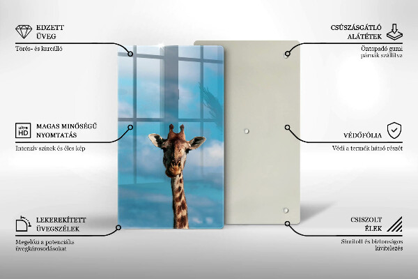 Chopping board glass Giraffe and heaven