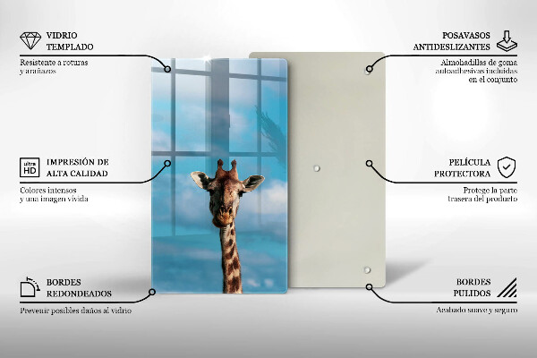 Chopping board glass Giraffe and heaven