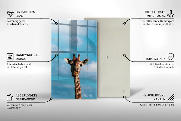 Chopping board glass Giraffe and heaven