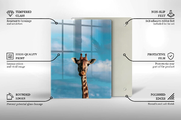 Chopping board glass Giraffe and heaven