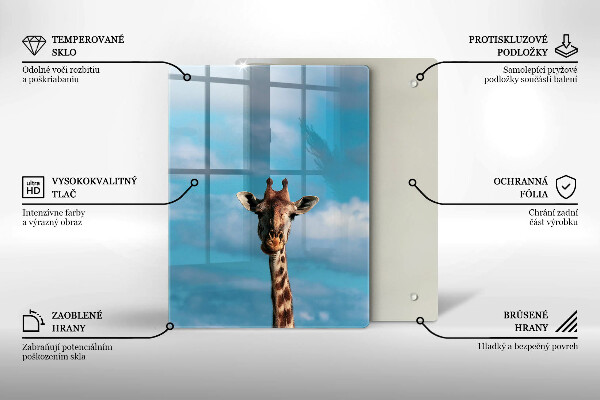 Chopping board glass Giraffe and heaven