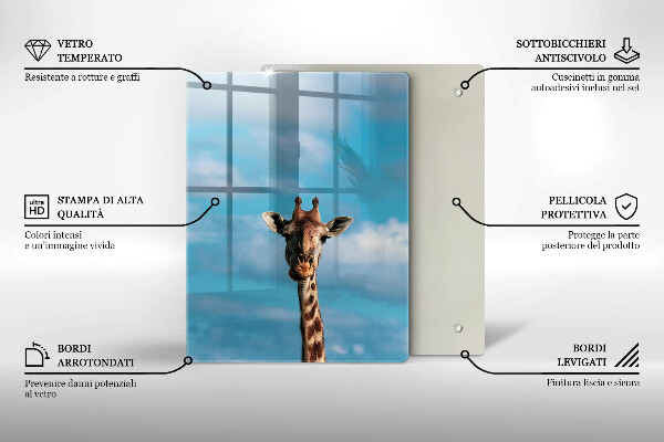Chopping board glass Giraffe and heaven
