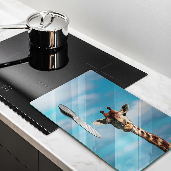 Chopping board glass Giraffe and heaven