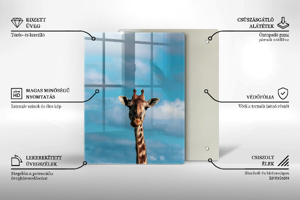 Chopping board glass Giraffe and heaven