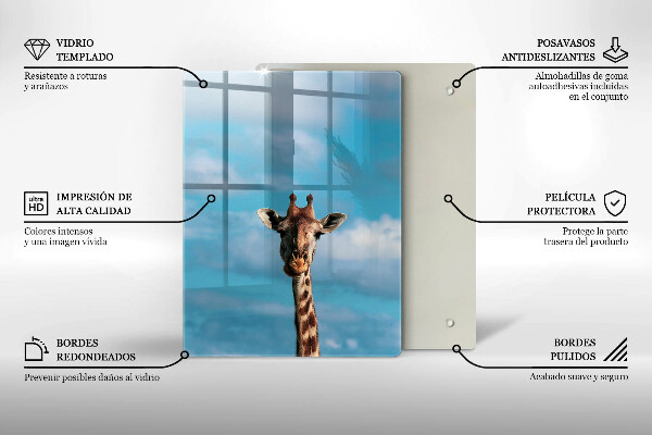 Chopping board glass Giraffe and heaven