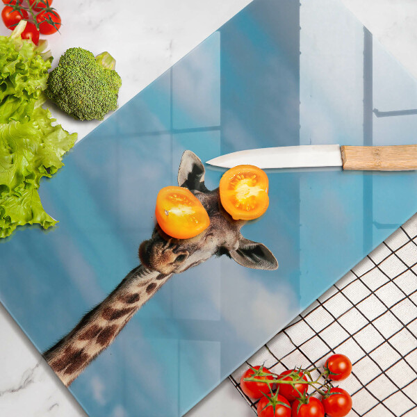 Chopping board glass Giraffe and heaven