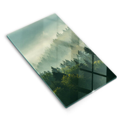 Chopping board glass Landscape view of the forest