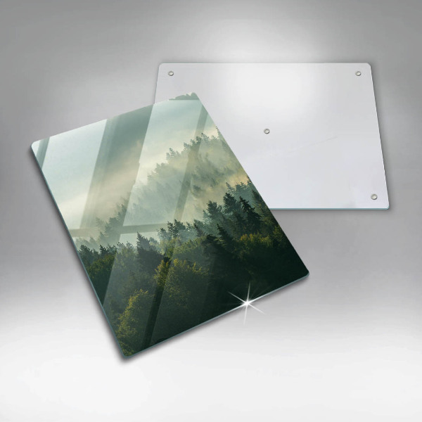 Chopping board glass Landscape view of the forest