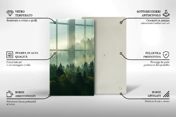 Chopping board glass Landscape view of the forest