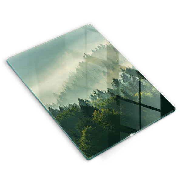 Chopping board glass Landscape view of the forest