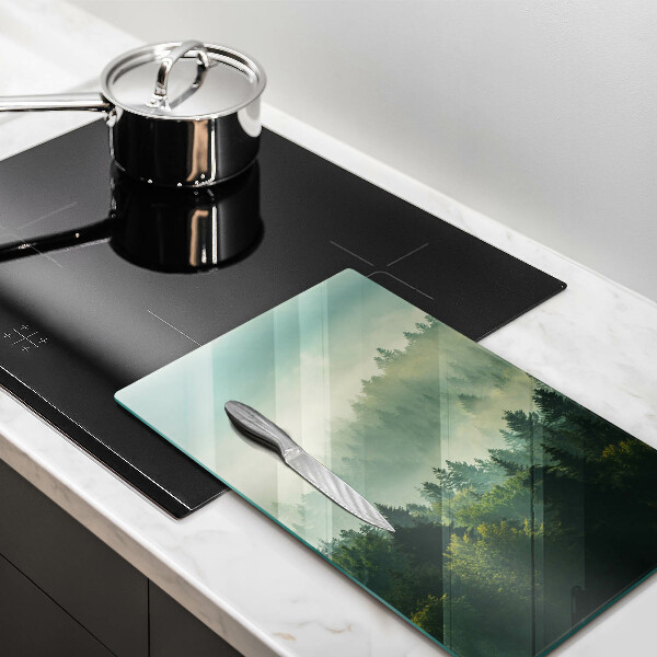 Chopping board glass Landscape view of the forest