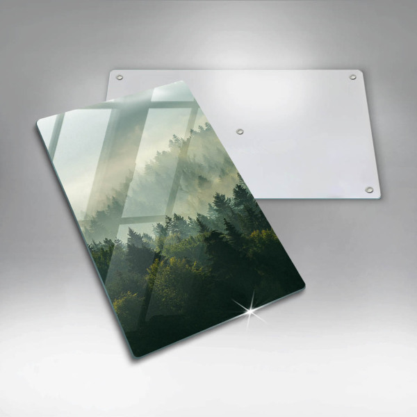 Chopping board glass Landscape view of the forest