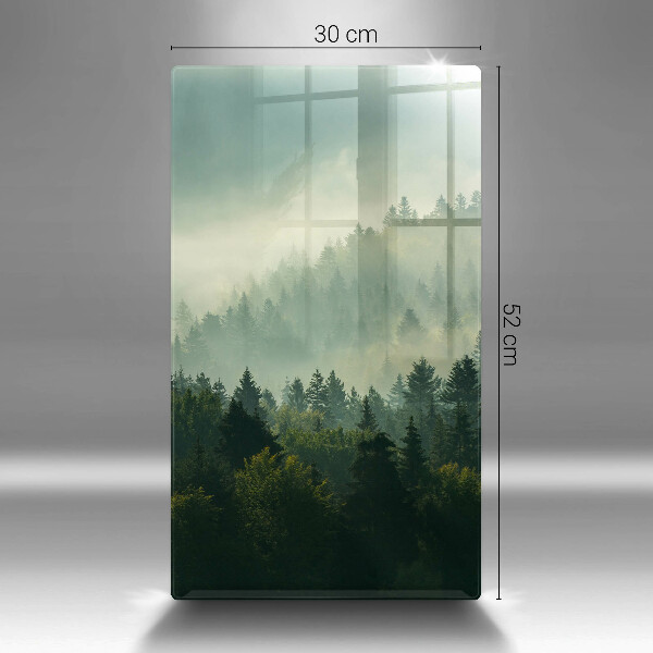 Chopping board glass Landscape view of the forest