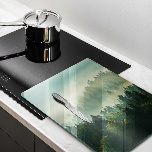 Chopping board glass Landscape view of the forest