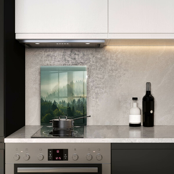 Chopping board glass Landscape view of the forest