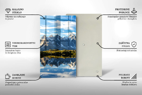 Chopping board glass Mountain landscape