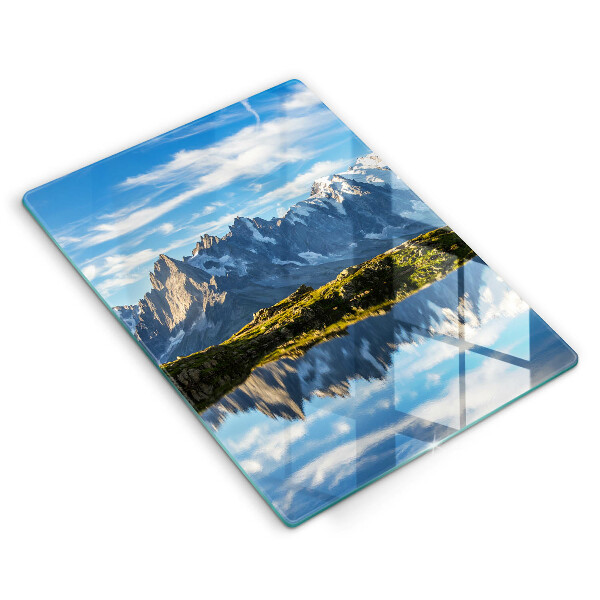 Chopping board glass Mountain landscape