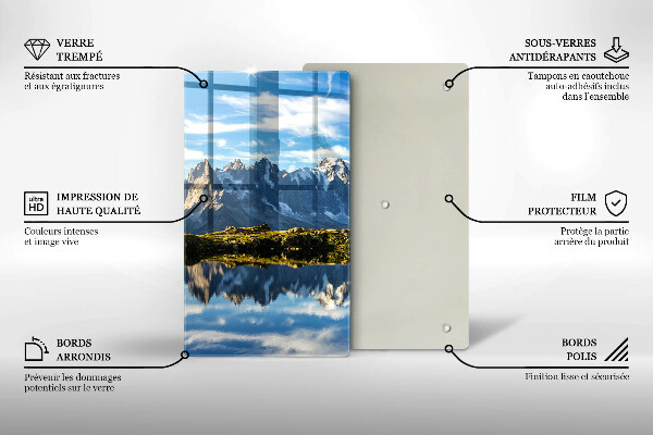 Chopping board glass Mountain landscape