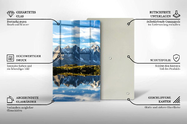 Chopping board glass Mountain landscape