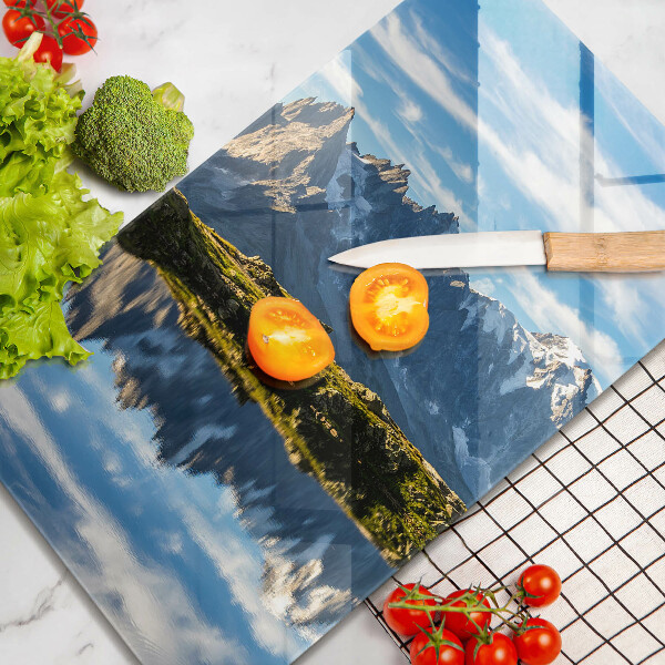 Chopping board glass Mountain landscape