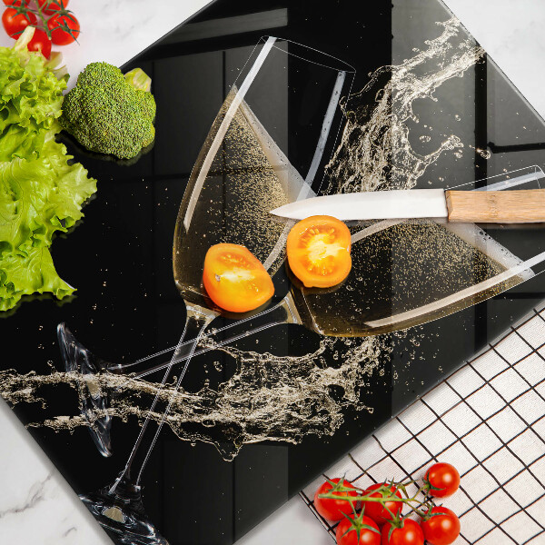 Chopping board glass Champagne glasses