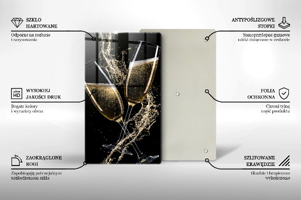 Chopping board glass Champagne glasses